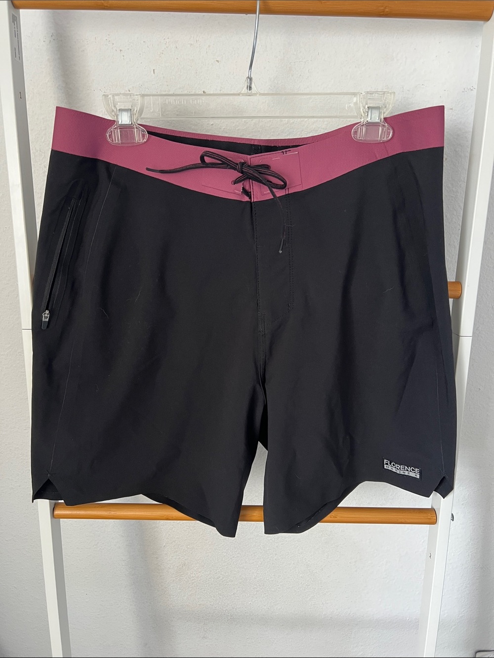 Florence Marine Black Swim Shorts with Purple Waistband - Men’s size 31